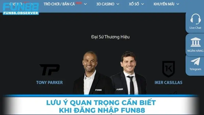 Lưu ý quan trọng cần biết khi đăng nhập Fun88